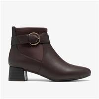 Clarks Womens Iridessa Clara Dark Brown Ankle Boots Leather Smart
