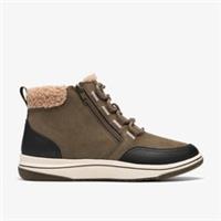 Clarks Womens Brinkley Moss Olive Ankle Boots Textile Casual