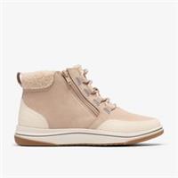 Clarks Womens Brinkley Moss Sand Ankle Boots Textile Casual