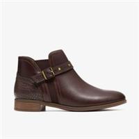 Clarks Womens Trish Strap Dark Brown Multicolour Ankle Boots Leather Casual