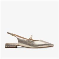 Clarks Womens Sensa 15 Shine Champagne Interest Ballet Pumps,Sling Back Leather