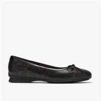 Clarks Womens Jazmynn Bow Leopard Print Combination Slip Ons,Ballet Pumps