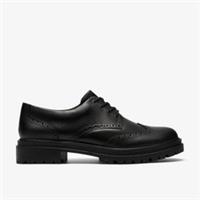 Clarks Womens Brena Lace Black Leather Derby Shoes,Lace Up Leather Casual