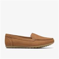 Clarks Womens Elliotte Step Tan Nubuck Loafers,Slip Ons,Moccasins Nubuck Casual