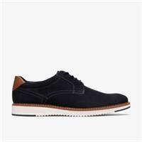 Clarks Mens Eastcott Lace Navy Suede Lace Up Suede Smart