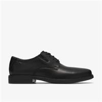 Clarks Mens Cosgrove Plain Black Derby Shoes,Lace Up Leather Smart