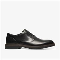 Clarks Mens Pitney Derby Black Derby Shoes Leather Casual