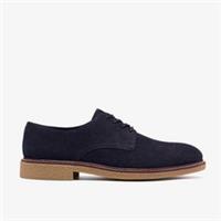 Clarks Mens Chelwood Lace Navy Suede Derby Shoes,Lace Up Suede Casual