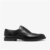 Clarks Mens Bathford Tip Black Leather Derby Shoes,Lace Up Leather Smart