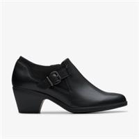 Clarks Womens Emily 2 Darcey Black Leather Trouser Shoes,Heels Leather Casual
