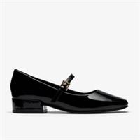 Clarks Womens Seren 30 Buckle Black Patent Mary Jane Leather Smart
