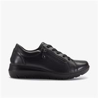Clarks Womens Un Bay Lace Black Leather Lace Up Leather Casual