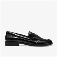 Clarks Womens Kraden Edge Black Interest Loafers Synthetic Smart