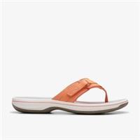 Clarks Womens Brinkley Sea Tangerine/Pop Flip Flops Synthetic Casual