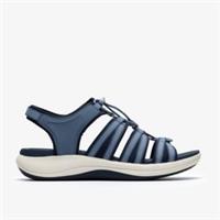 Clarks Womens Mira Mabel Navy Flat Sandals Textile Sports