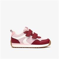 Clarks Boys,Girls,Kids Unisex Dyrham Dash Kid Pink Combination Trainers,Riptape