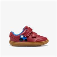 Clarks Boys,Girls,Kids Unisex Flash Jump Toddler Red Riptape Leather Casual