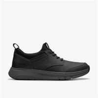 Clarks Mens Motion Trek EZ Black Leather Trainers Leather Casual
