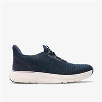 Clarks Mens Motion Trek LO Navy Knit Trainers Textile Casual