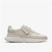 Clarks Mens Craft Pace White Leather Trainers Leather Sports