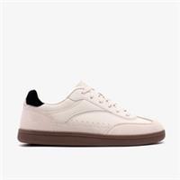 Clarks Mens Fosse Cup Off White Suede Trainers Synthetic Sports