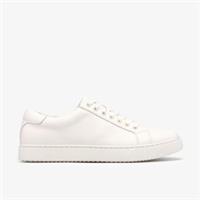 Clarks Mens Lockton Lace White Leather Trainers Leather Casual