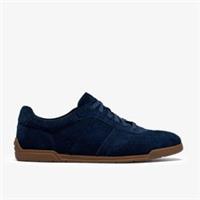 Clarks Mens Henton Lo Navy Suede Trainers Suede Casual