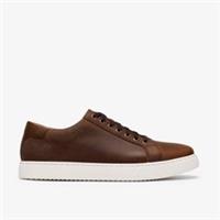 Clarks Mens Lockton Lace Beeswax Leather Trainers Leather Casual