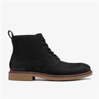 Clarks Mens Chelwood Hi Black Oily Leather Ankle Boots Oiled Nubuck Casual