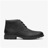 Clarks Mens Emmet Chukka Black Leather Ankle Boots Leather Smart