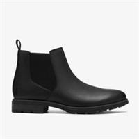Clarks Mens Emmet Go Black Leather Ankle Boots Leather Smart