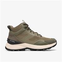 Clarks Mens Stanway Hi Waterproof Olive Combination Ankle Boots Textile Sports