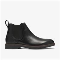 Clarks Mens Pitney Top Black Leather Ankle Boots,Chelsea Boots Leather Casual