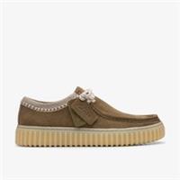 Clarks Mens Torhill Lo Dark Olive Combination Moccasins Suede Casual