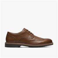 Clarks Mens Pitney Brogue Dark Tan Brogues Leather Casual