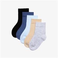 Clarks Boys,Girls,Kids Unisex 5 Pack Ribbed Crew Socks 6-12 months Blue
