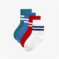 Clarks Boys,Girls,Kids Unisex 4 Pack Stripe Socks 612 months Blue Multicolour