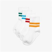 Clarks Boys,Girls,Kids Unisex 4 Pack Stripe Socks 6-12 months White Multicolour