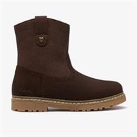 Clarks Boys,Girls,Kids Unisex Adelaide Go Kid Dark Brown Mid Calf Boots