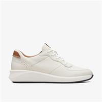 Clarks Womens Un Rio Sprint White Combination Leather Trainers Leather Sports