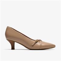Clarks Womens Kepley Star Beige Leather Heels Leather Smart