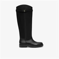Clarks Womens Baville Hi Black Knee High Boots Leather Casual