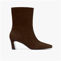 Clarks Womens Orlese Zip Brown Suede Mid Calf Boots Synthetic Smart