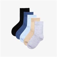 Clarks Boys,Girls,Kids Unisex 5 Pack Ribbed Crew Socks 1-2 years Blue
