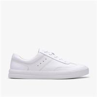 Clarks Womens Makea Court White Leather Trainers Leather Sports