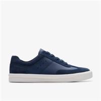 Clarks Womens Makea Court Navy Leather Trainers Leather Sports
