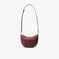 Clarks Womens Bea Woven Cross Dark Red Leather Cross Body Bag Leather Casual