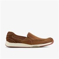 Clarks Mens Allston Free Tan Nubuck Slip Ons Nubuck