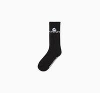 Converse Skull Star Chevron Crew Socks In Black, Size Small