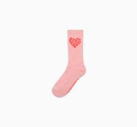 Converse Heart Logo Crew Socks In Pink, Size Small